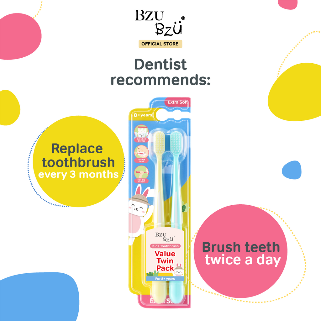 BZU BZU Extra Soft Kids Toothbrush 8+ Years Value Twin Pack – BZU BZU ...